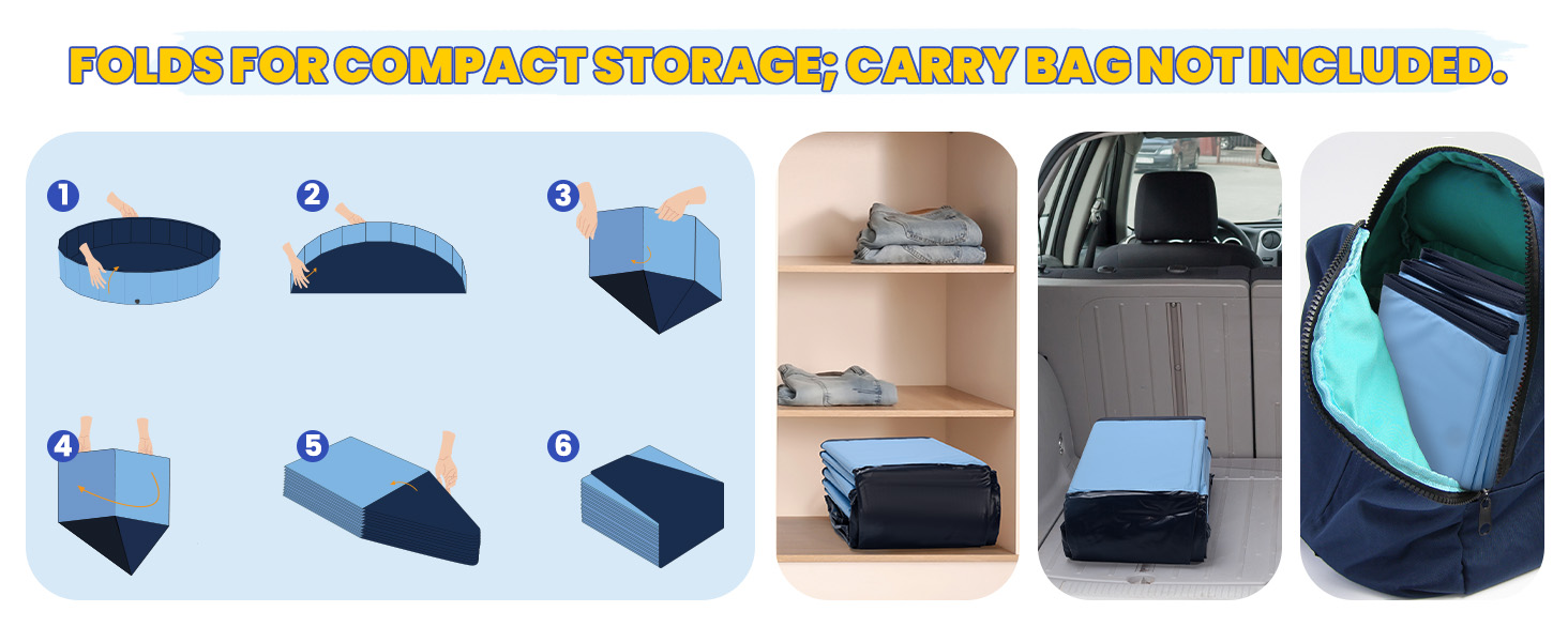 Folds for compact storage; carry bag not included.