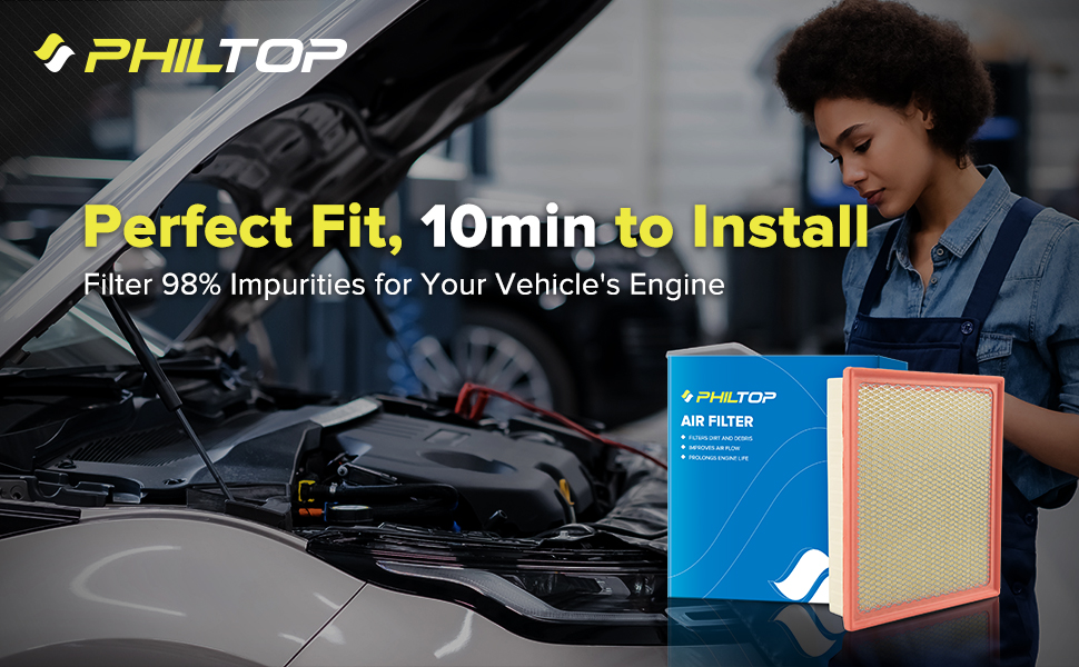 PHILTOP Engine Air Filter, EAF085 (CA11215) Replacement for