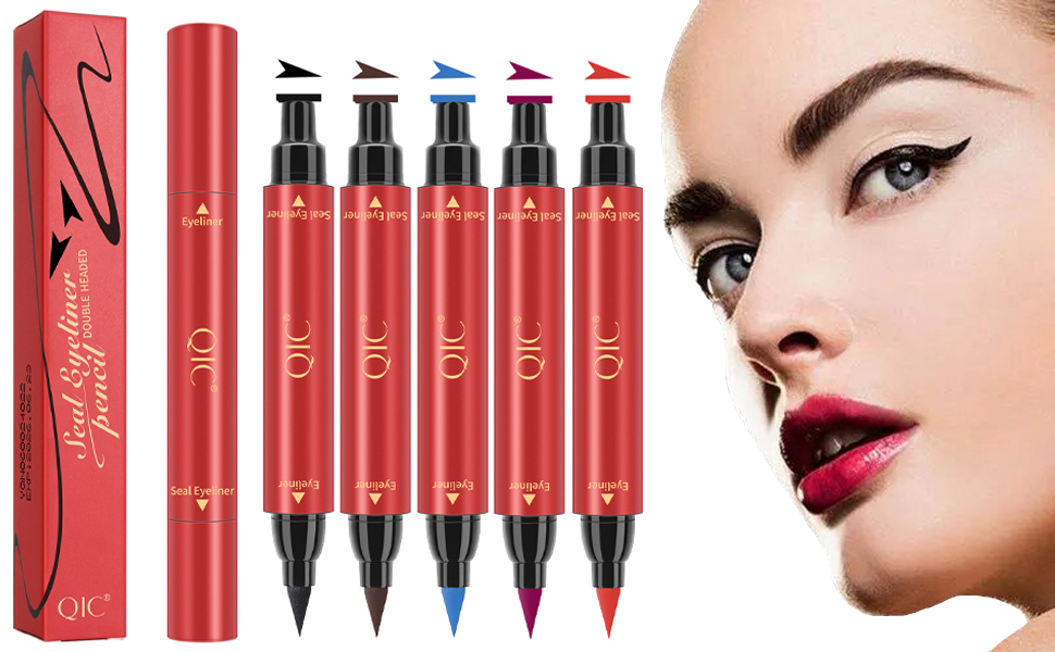 blue purple black red eyeliner liquid eye cat stamp shapes liner pencils winged for women waterproof