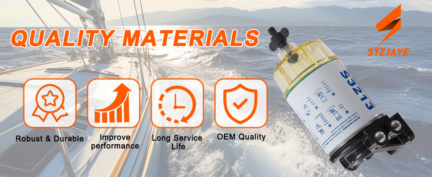 STZJAYE S3213 Marine Fuel Filter Water Separator Assembly