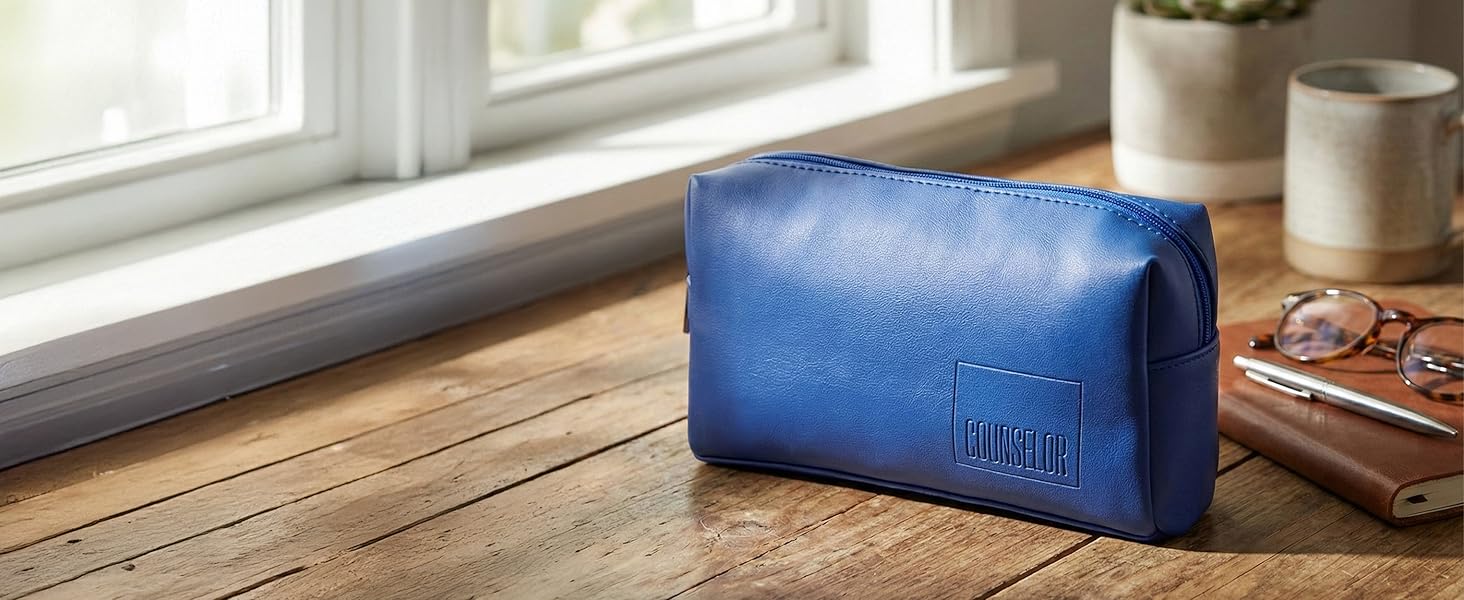 Premium Vegan Leather Orbit Toiletry Kit and Makeup Pouch for Travel, Office and Daily Essentials