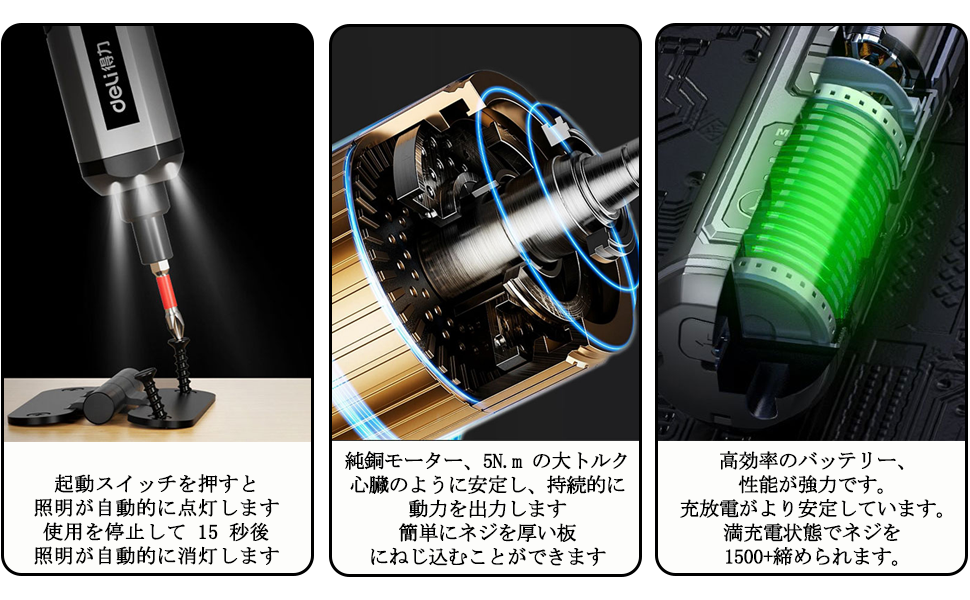 Amazon | 電動ドライバー ドライバー 電動 小型 [2000mAh 5N/M