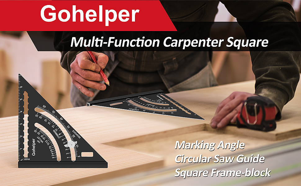 180mm/7 inch Roofing Square Metric Carpenters Square Tool with Pencil