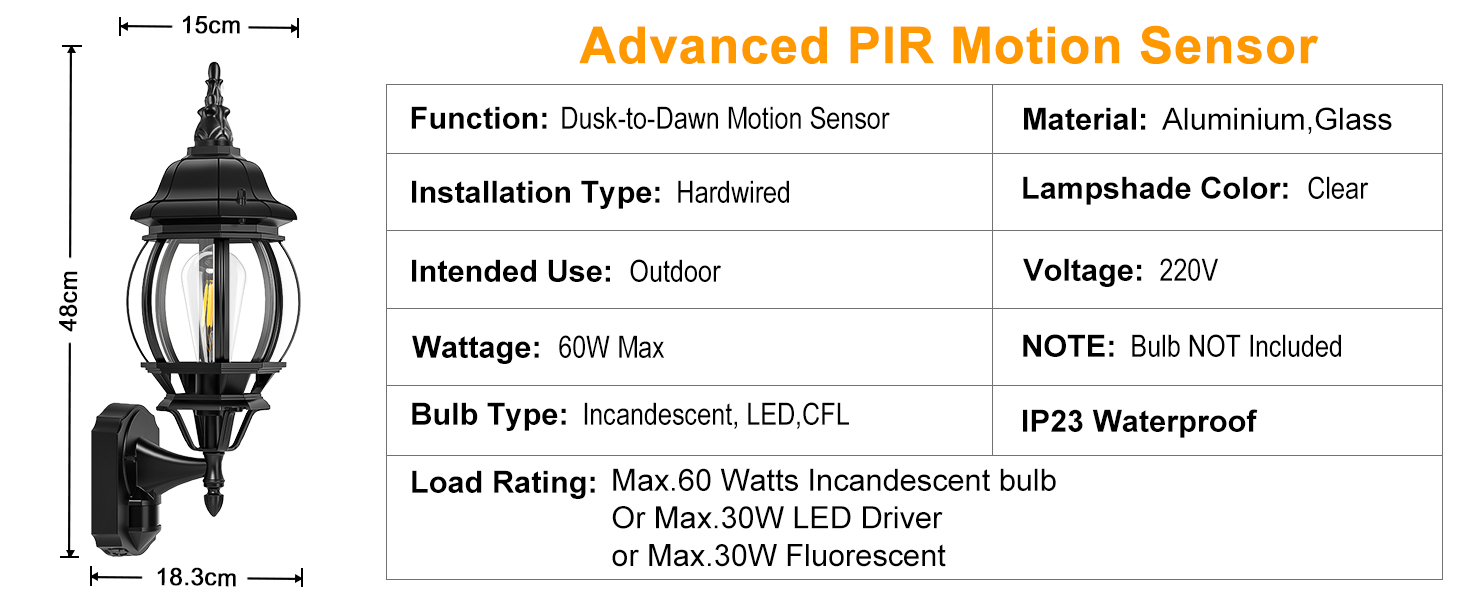 New Released Motion Sensor Outdoor Light - Larger Size - Updated Motion Sensor