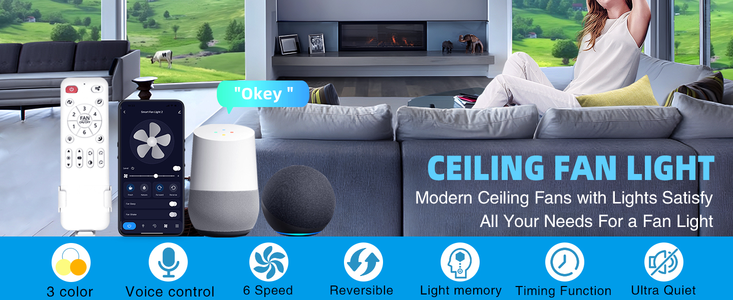 52 inch large ceiling fans with lights