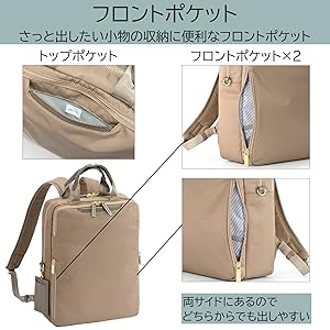 エースジーン ビジネスリュック 68681 ベージュ ace.／エース フィッテム ビジネスリュック レディースビジネス