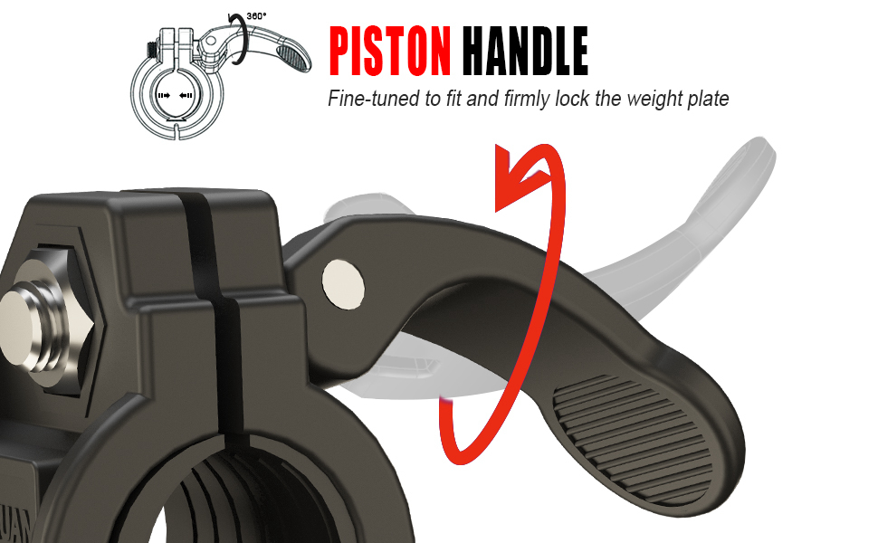 Barbell Clamps Pair of 1"inch or 2" Inch Pro Collar Adjustable Weight