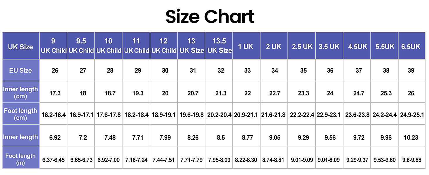 3413size chart