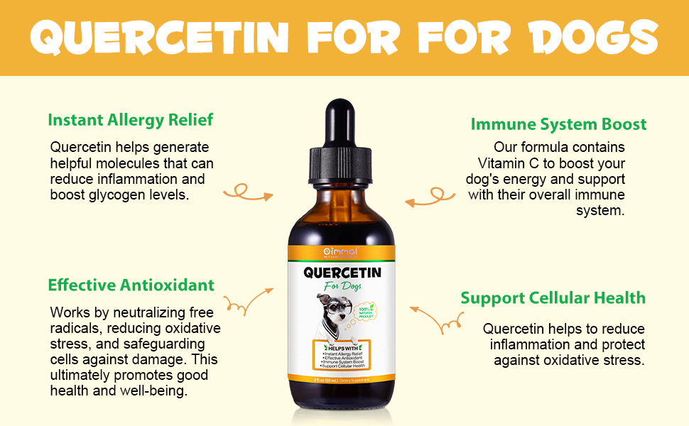Quercetin for Dogs, Dog Quercetin with Vitamin C Supports