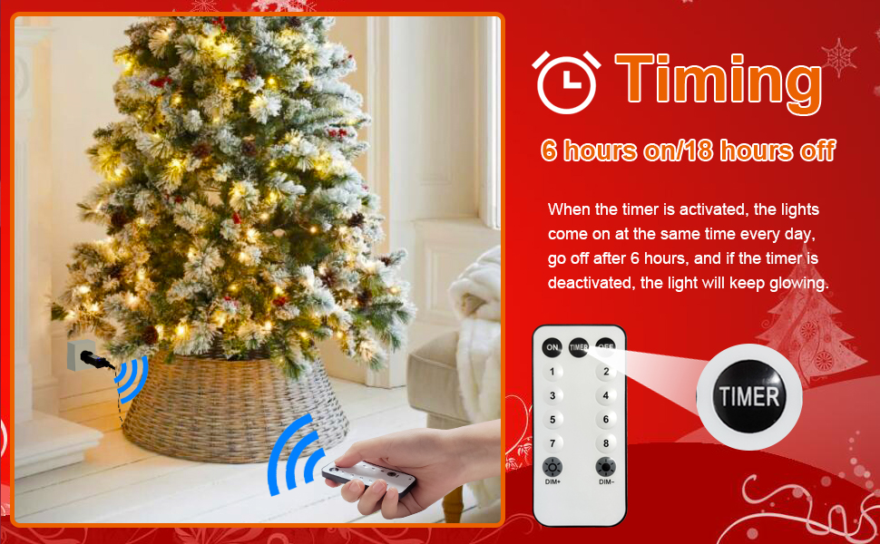 HTAMIG Christmas Tree Lights, Timer Function 400LEDs 2m 16 Lines 8 Modes Christmas String Lights