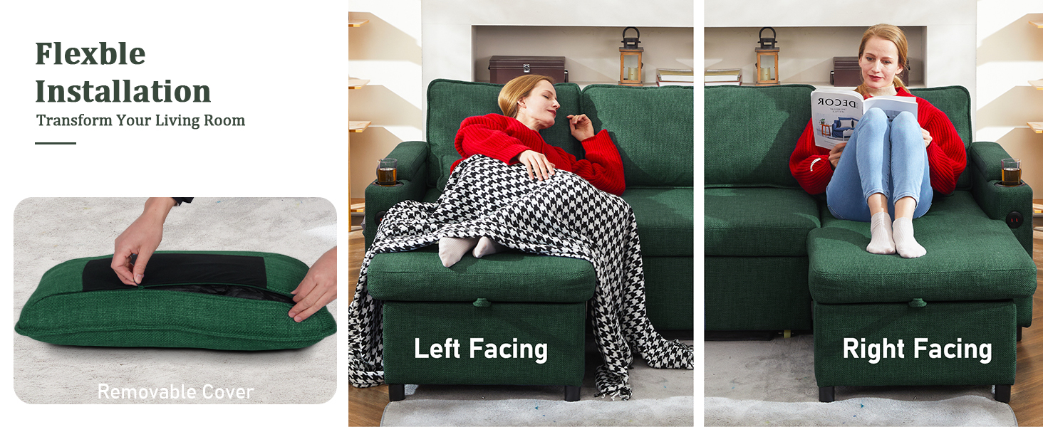 Pullout Sectional Couches