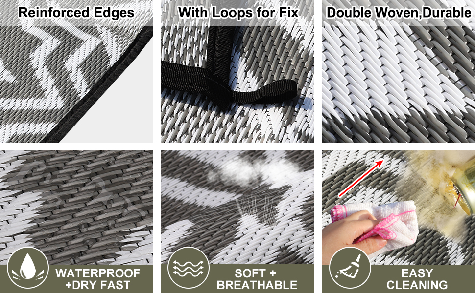 Outdoor Rugs 9x12 for Patios Clearance ,Waterproof Patio