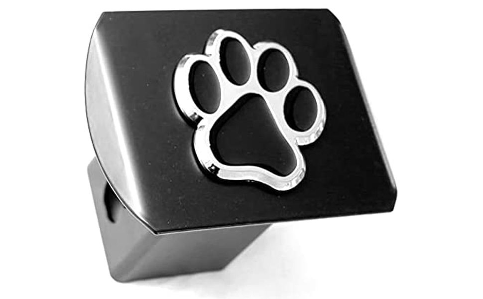 LFPartS Dog Paw Emblem Metal Trailer Hitch Cover (Fits 2