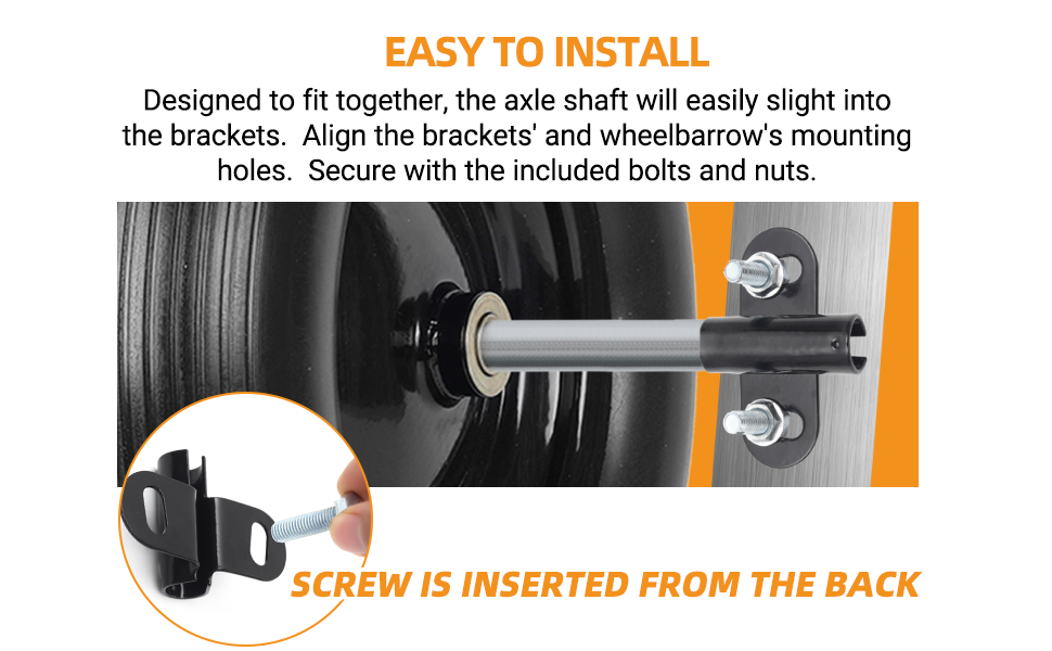 ARPRO (1Set) HeavyDuty Wheelbarrow Axle Bracket Set