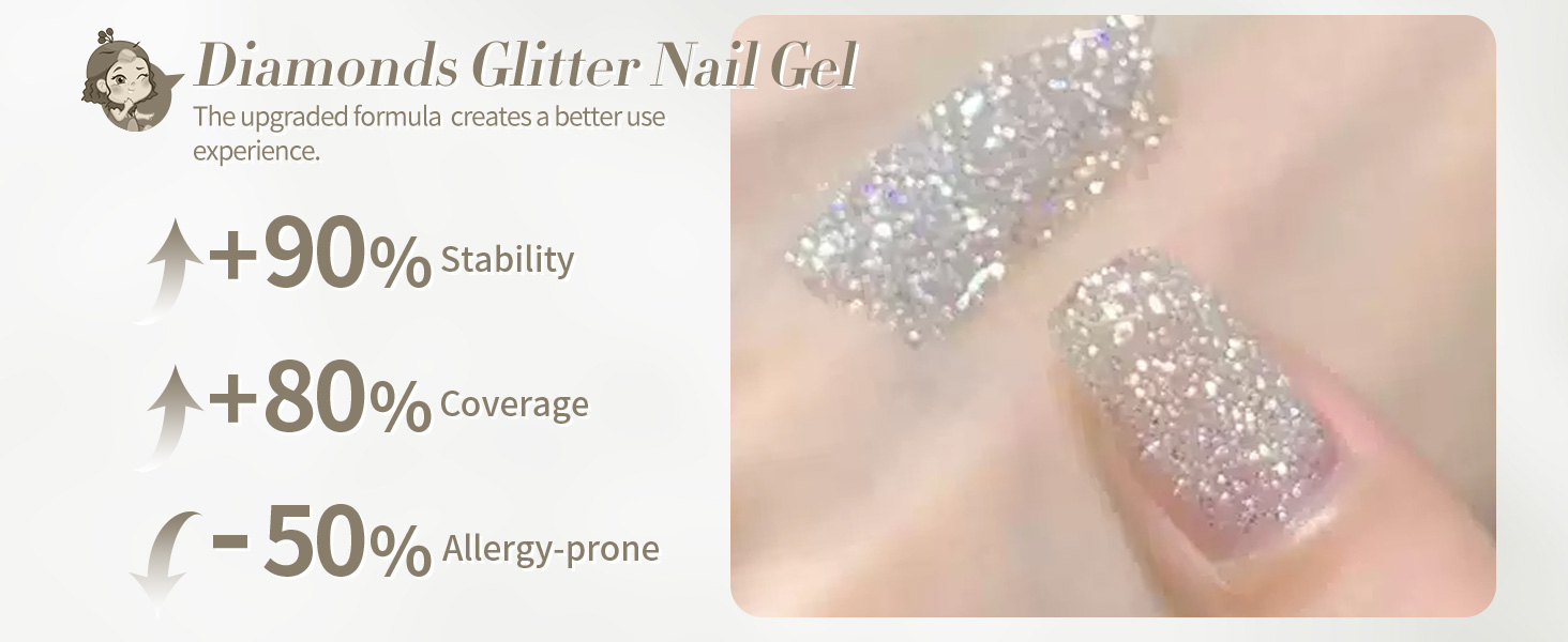 Silver Glitter Gel Nail Polish