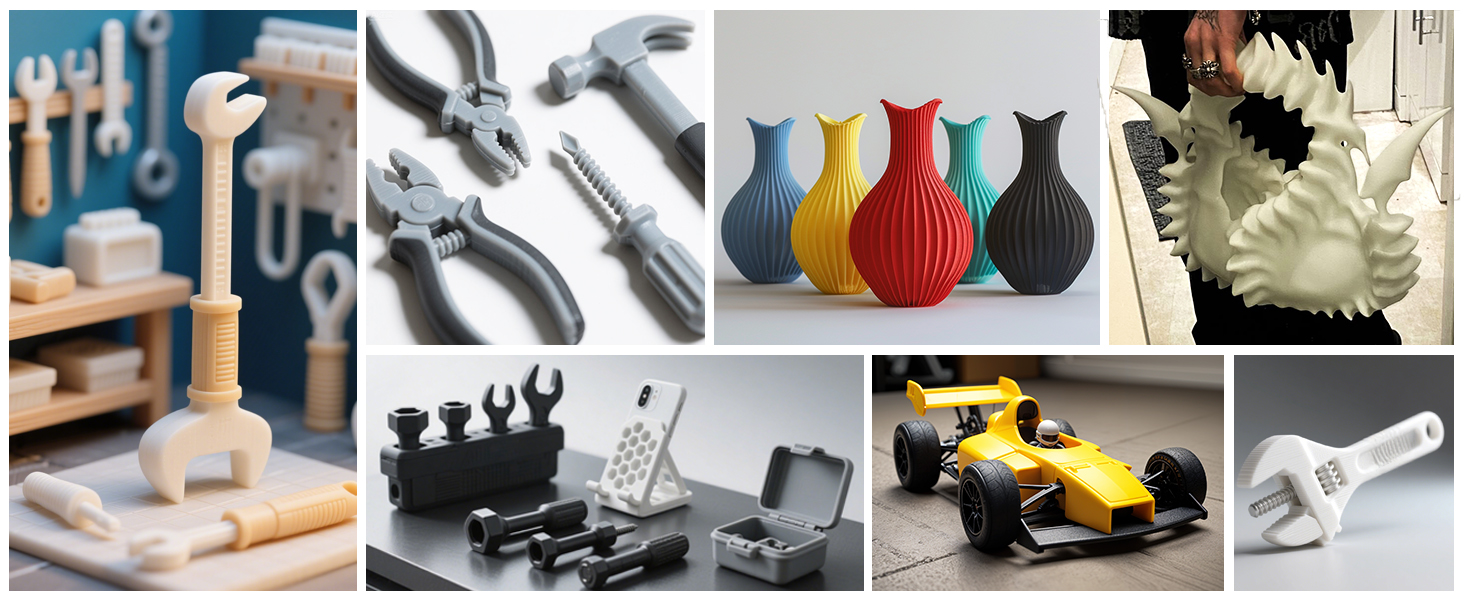 SUNLU 500g PLA+2.0 3D Printer Filament Refill, High Toughness PLA+ Filament Bundle, No-Spool 3D Filaments Refill 1.75mm Compatible with Bambu Lab 3D Printers, 4 Packs, Black+White+Klein Blue+Red 18 fdm 3D printer refill PLA silk