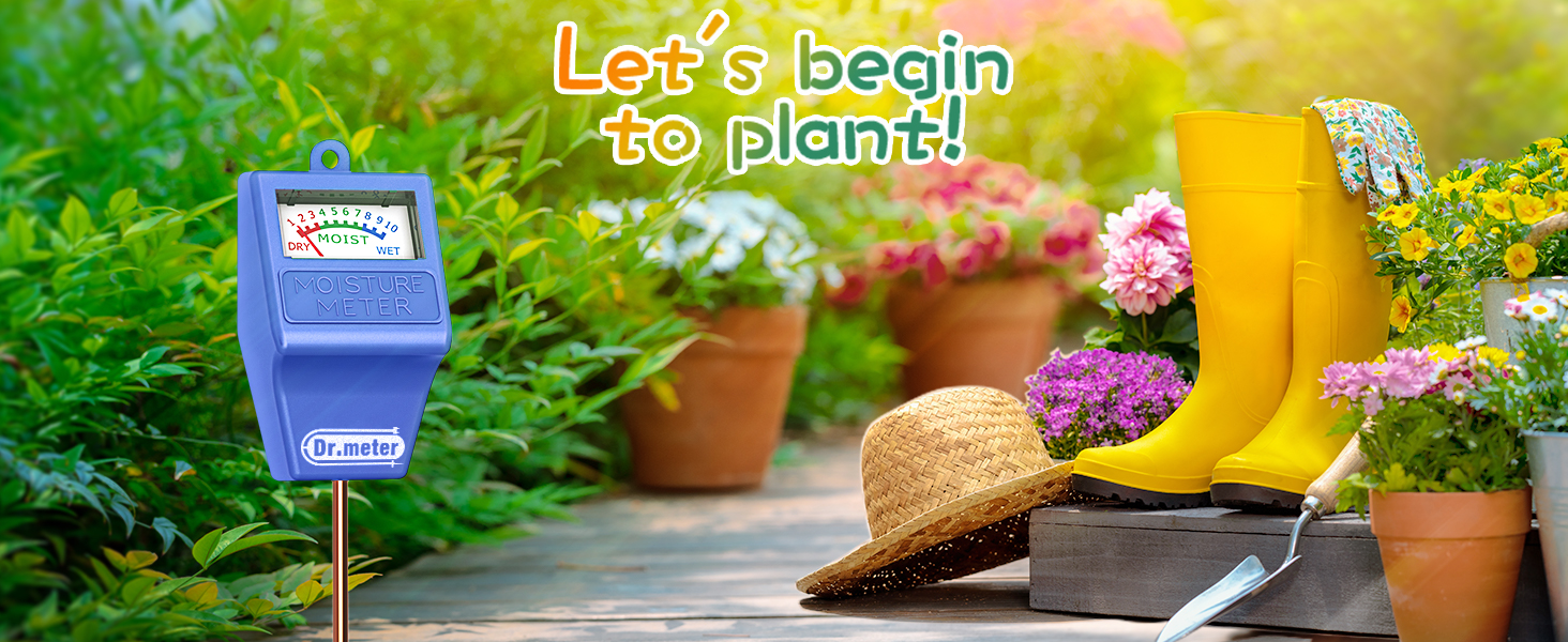 Dr.meter Soil Moisture Meter Tester for Plants, Long Probe
