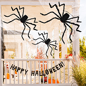 spiders for halloween house
