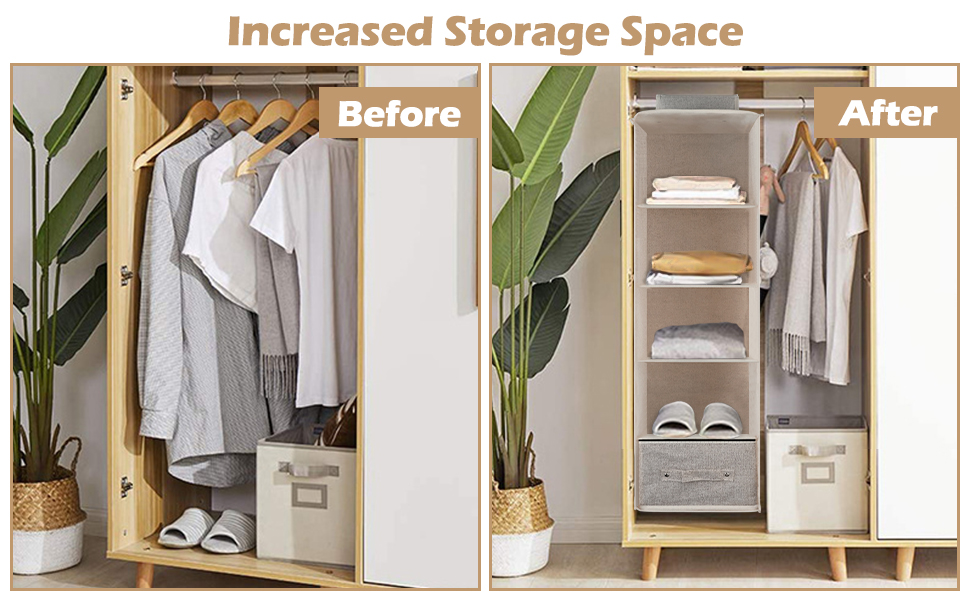 Hanging Shelf Closet Organizer Storage Haning Storage Collapsible Closet Bags Clothes Rooms Dorms