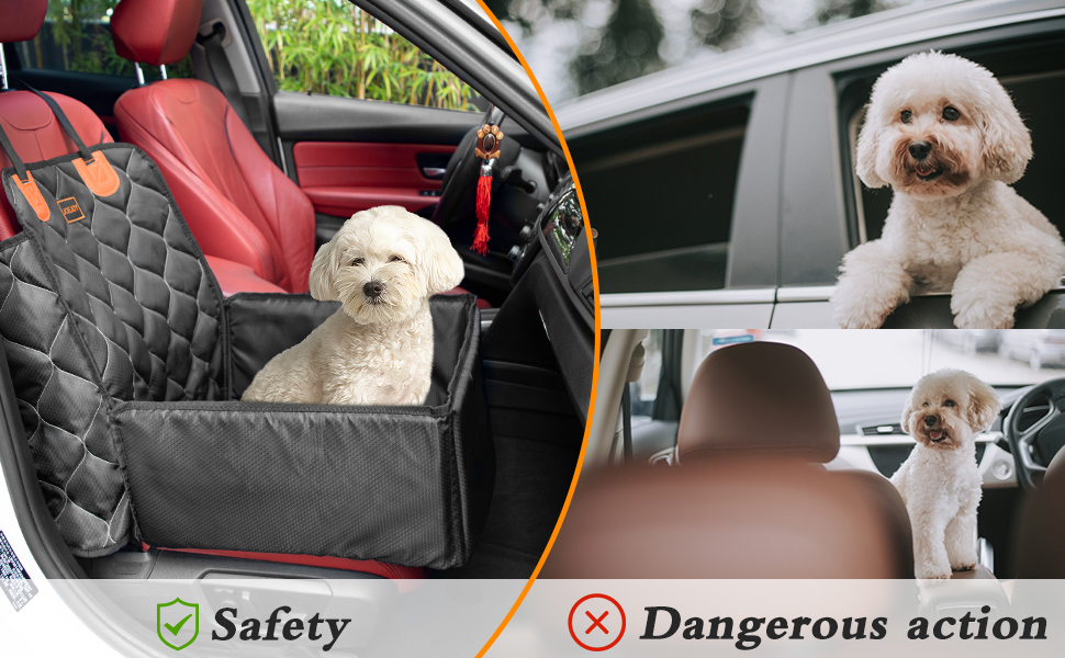 JOEJOY Dog Car Seat Front Pet Car Seats Dog Seat for Car Waterproof Car