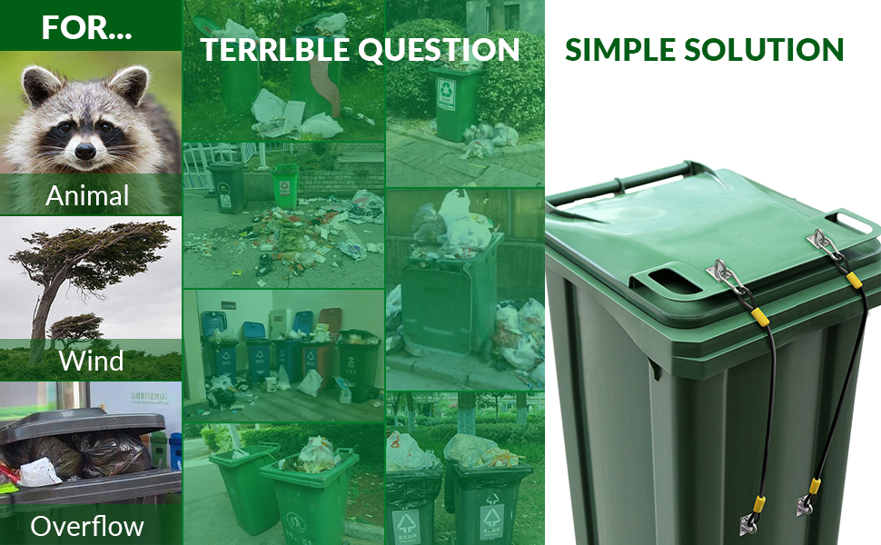 Trash Can Lid Lock,Trash Can Locks for Animals Stop from Rummaging