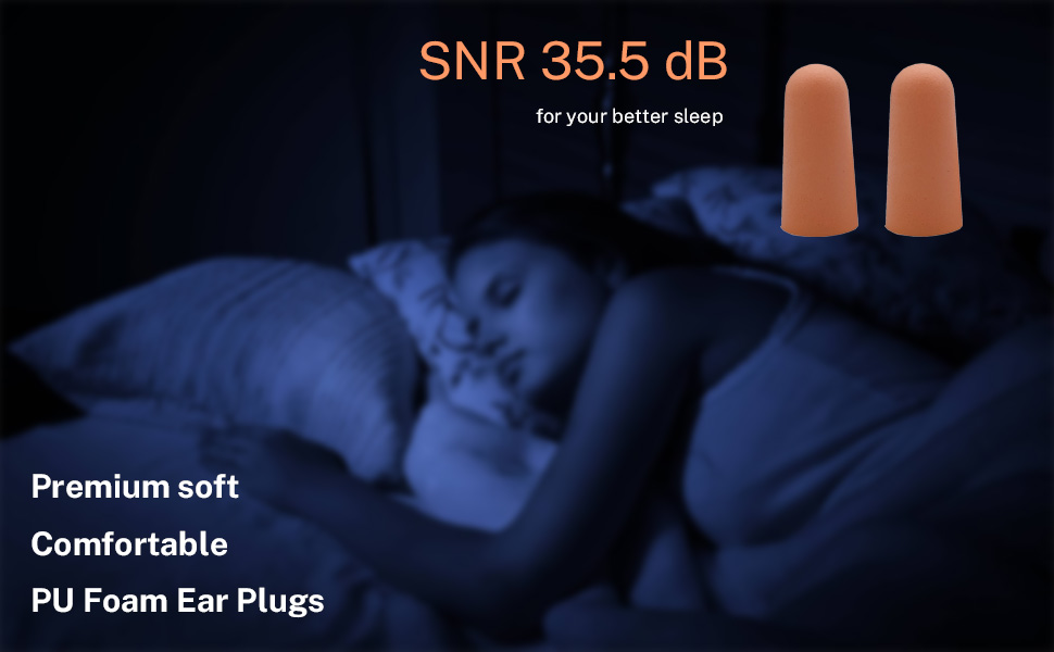 SNR 35.5 soft comfortable foam ear plugs for sleeping noice cancelling earplugs 60 pair