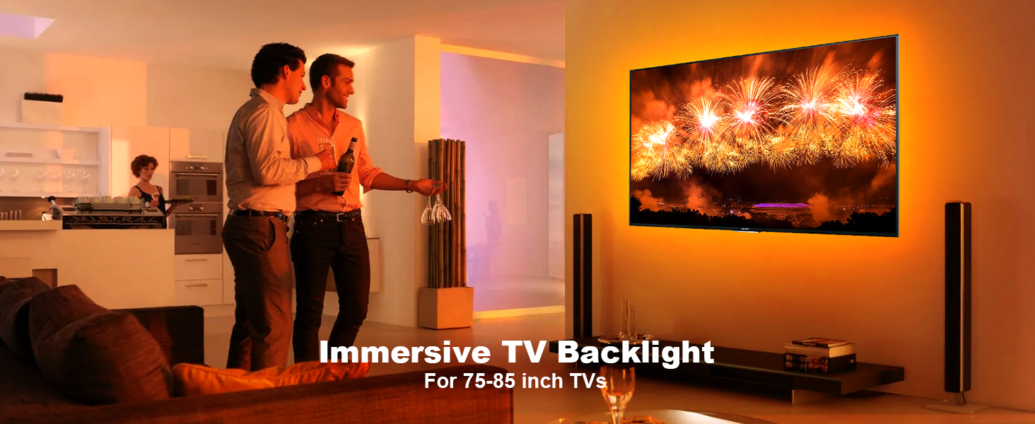 BDFFLY TV LED Backlight Kit HDMI with Sync Box, 16.4ft TV LED Lights