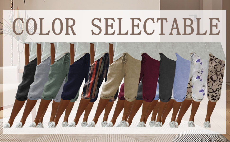 Leinenhose Damen, Knielange Hose Damen, Bequeme Hose Damen, Kurze Hose Damen Sommer