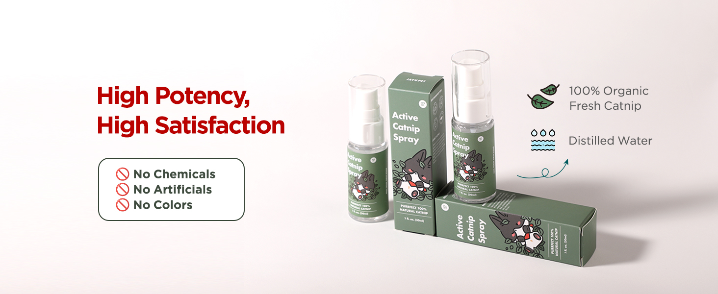 Active Catnip Spray - High Potency Transparent Liquid Spray made of Fresh Organic Catnip for Indoor Cats and Kittens, Relieves Stress, Calming, Revives Toys & Scratching Posts, Exercise (1fl oz) 18 Catnip Spray