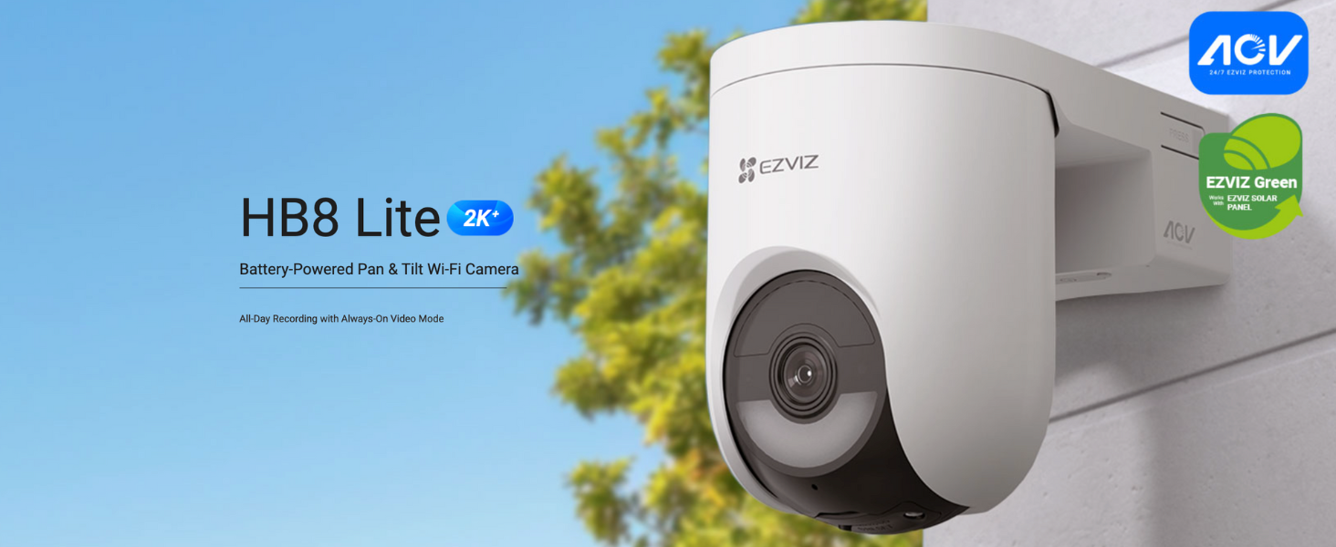 Cámara de bateria con panel solar, exterior, 4MP, 2K, EZVIZ, AOV