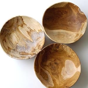 Amazon.co.jp: ボウル 木製 チーク 天然木 サラダボウル