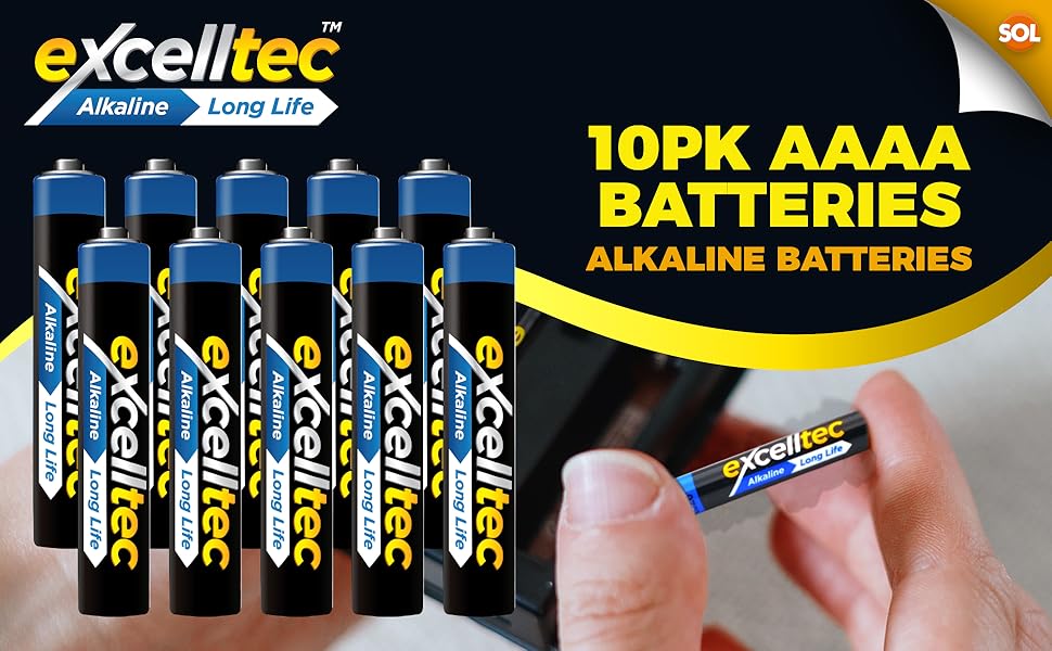 10Pk Long Lasting AAAA Batteries, Ideal as AAAA Batteries for Surface