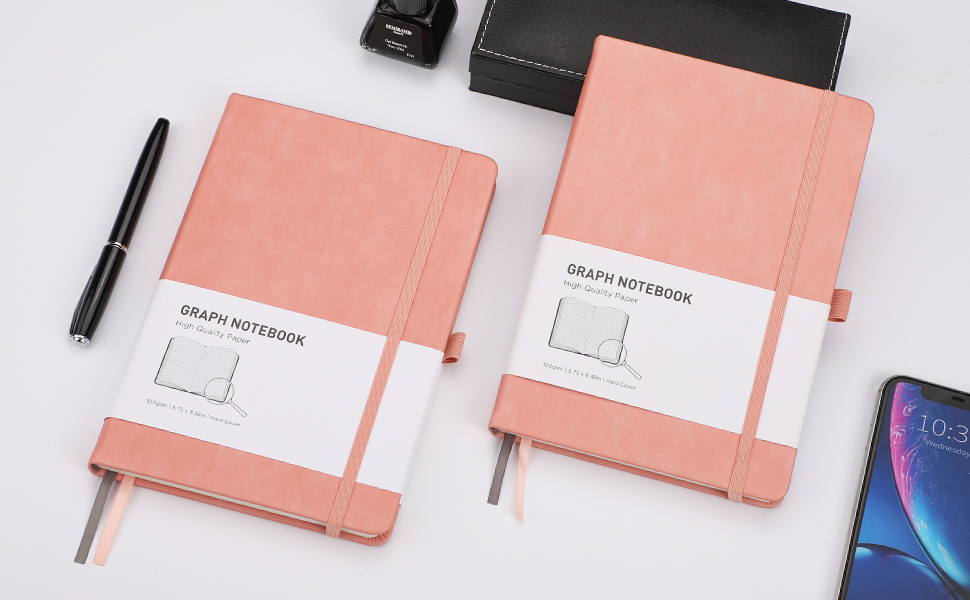 RETTACY Graph Grid Paper Notebook 2 Pack Graph Paper