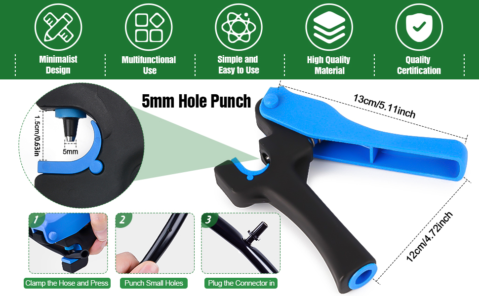 Kalolary 2PCS Drip Irrigation Tubing Hole Punch Tool, Drip Irrigation Emitters Drip