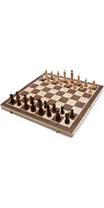 Magnetized Folding Wooden Chess Set