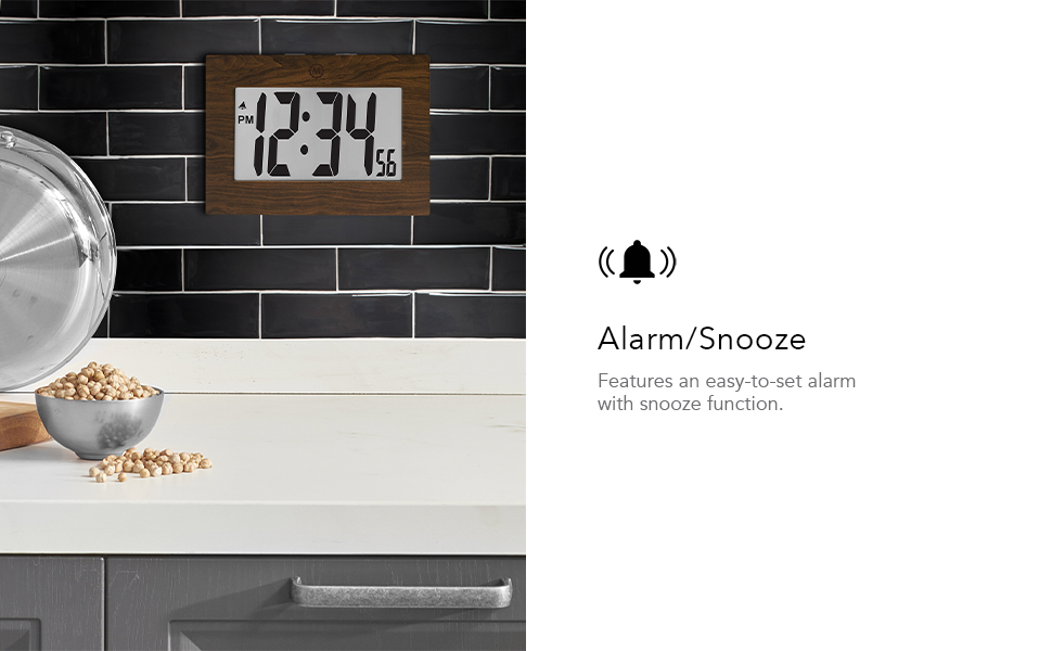 Marathon Large Digital Wall Clock Large Digit Display with Alarm