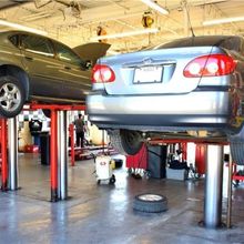 Vehicle on car lift
