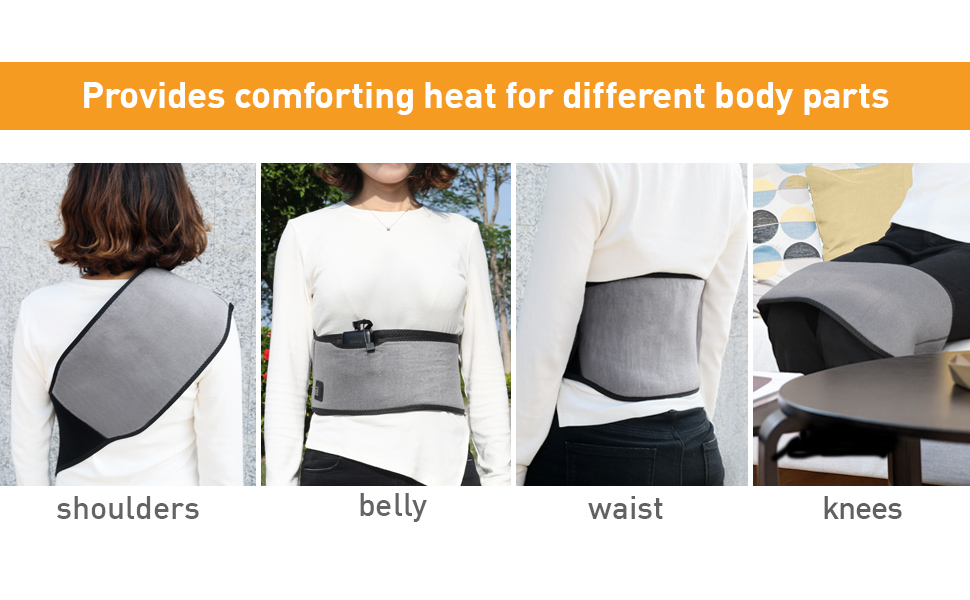 Runjoy Electric Heat Pad for Back Pain Relief, Rechargeable Heating Pad