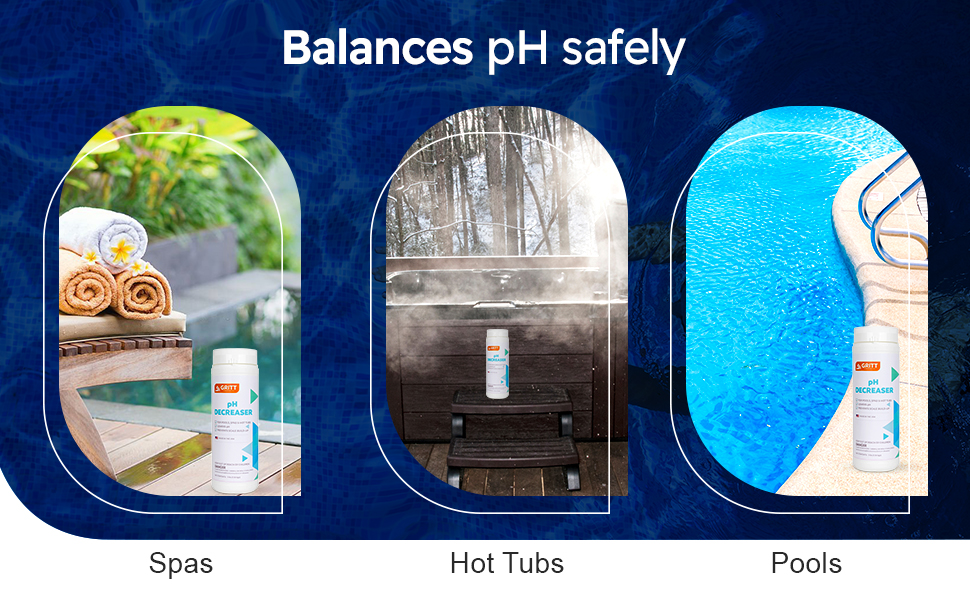 Gritt Commercial pH Decreaser pH Down Pool, Hot Tub and Spa pH Reducer Sodium