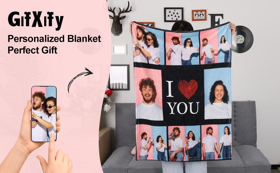 GifXify Custom Blanket with Picture Customized Blankets