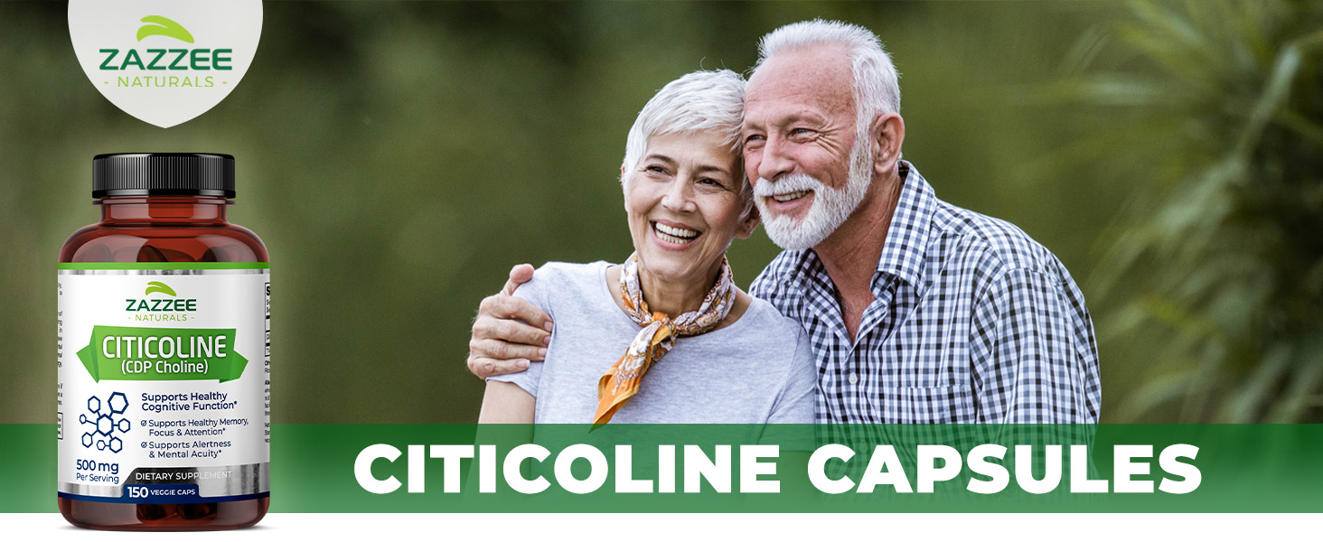 citicoline capsules cdp choline brain function zazzee mental memory focus concentration citicholine