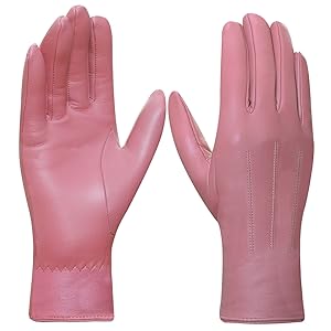 Womens Leather Touchscreen Gloves