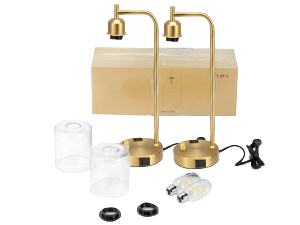 set of two lamps clear