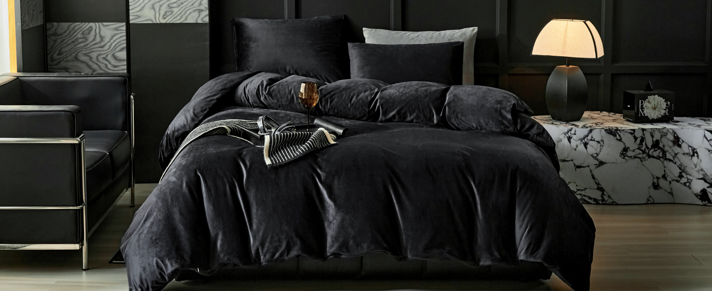 black duvet cover