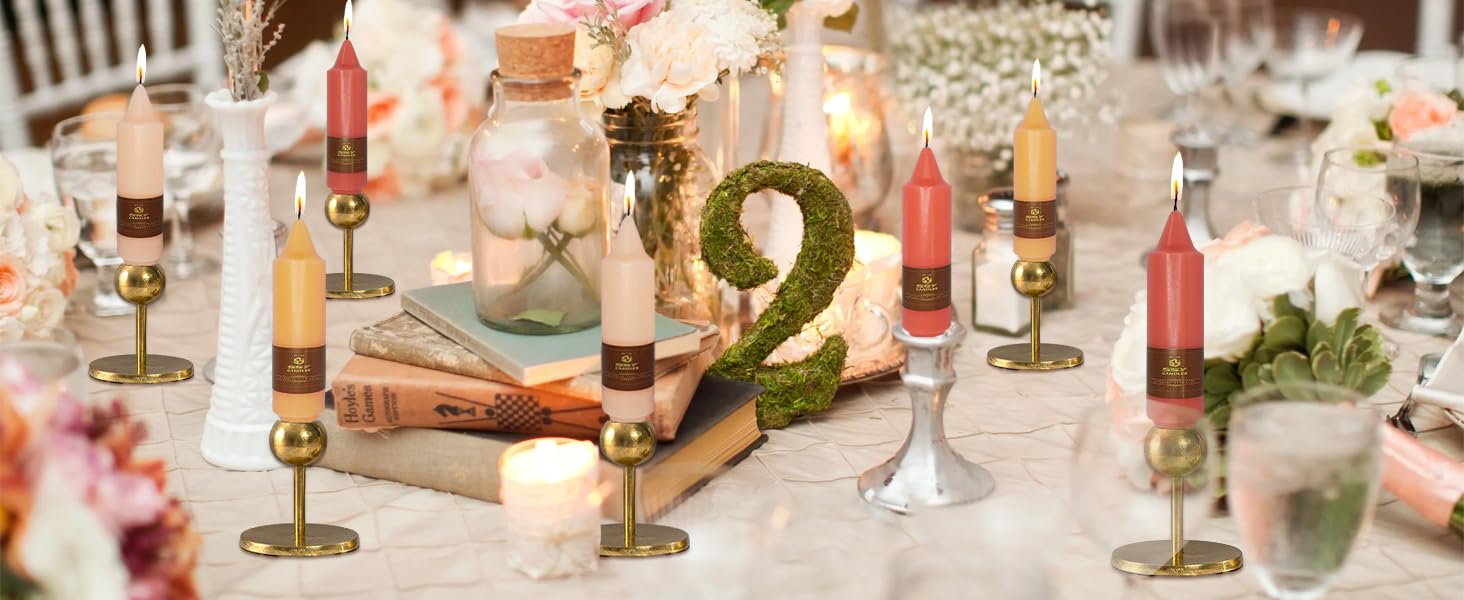 Christmas Taper Candles Sticks 4 PCS Unscented Candlesticks