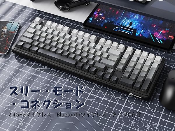 Amazon | ATTACK SHARK×MAMBASNAKE X98 ゲーミングキーボード