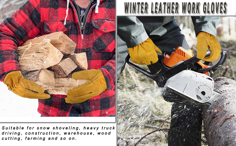 winter leather gloves for men and women working