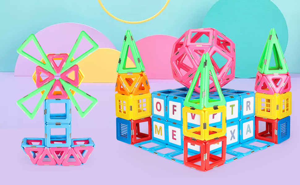 Upgraded Block Tiles 134PCS Building Toys Set for Kids,STEM