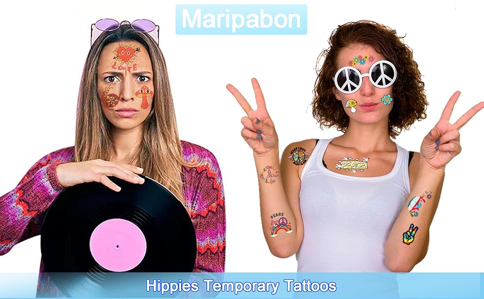 Hippies Temporary Tattoos
