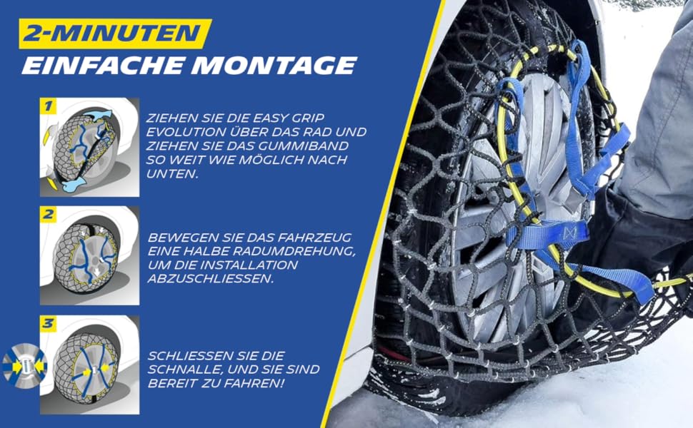 MICHELIN EASY GRIP EVOLUTION 12 Schneekette Auto Textilschneekette 2 ...
